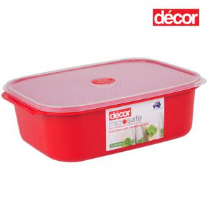 데코어 마이크로세이프 사각찬통 3.5L+채반