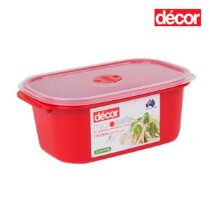 데코어 마이크로세이프 사각찬통 1.6L+채반