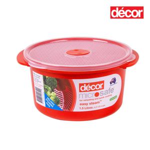 데코어 마이크로세이프 원형찬통 1.5L+채반
