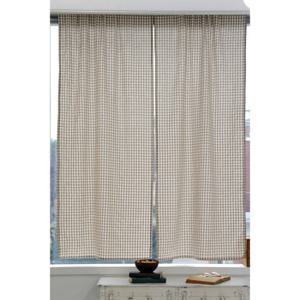 [하임앤하임] 멜란 체크 가리개커튼 연브라운 68cmx170cm