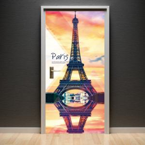 현관문시트지 엠보에어프리 파리의붉은노을