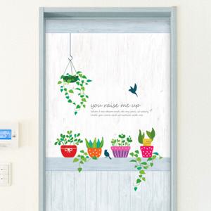 현관문시트지 엠보에어프리 러블리아화분