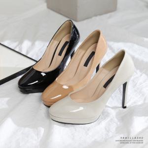 [바닐라슈] 엔디즈 소프트 애나멜 라운딩 가보시 하이힐 펌프스(