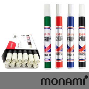 모나미 유성매직 1타스 12개입 빨강 파랑 초록 검정