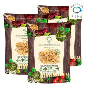 푸른들판 분리 대두 단백 분말 100% 500g 3봉 식물성 콩 단백질