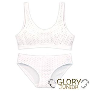 [글로리]주니어1단계 하트나염 면 브라팬티2종(GLB1516)70~90AA