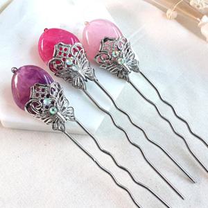 [바이진주리본] 심플 원석 비녀 / 뒤꽂이 한복장식