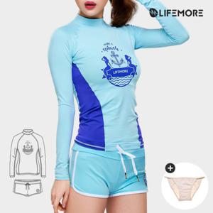 라이프모어 여성 래쉬가드 세트 3PCS 403R+434P