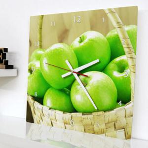 아트박스/꾸밈 ii394-초록사과바구니_인테리어벽시계