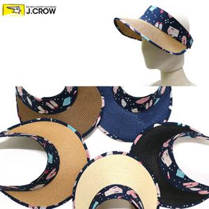 패셔너블한 썬캡스타일 밀짚 여성 와이어 챙모자 (WSRC20