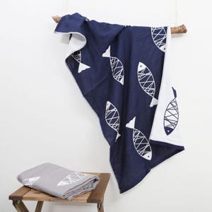 물고기 3중직 거즈 담요(70x140) 이불 여름 낮잠