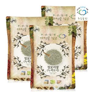 푸른들판 국산 청보리쌀 1.5kgx3 청맥 녹색보리쌀 강호청