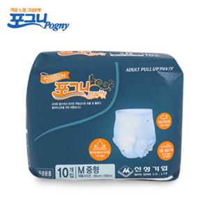 포그니 언더웨어 성인용 팬티기저귀 10매 중형 요실금 천연펄프