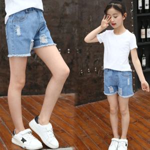 아동 주니어의류 여아청반바지 초등학생 밴딩팬츠4121