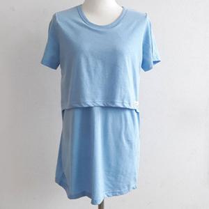 J 반팔 파스텔 수유티 임산부 수유복 빅사이즈 임부복