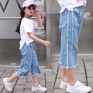 아동 주니어의류 여아데님통바지 청팬츠 초등학생8580