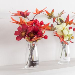 코스모스 조화 화병 단풍 유리병 set 20cm (DIY) 4컬러 인테리어 꽃 테이블 장식 소품