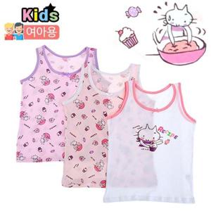 [아동런닝] 물랑키즈 레시피 여런닝 3매/여아런닝/키즈런닝