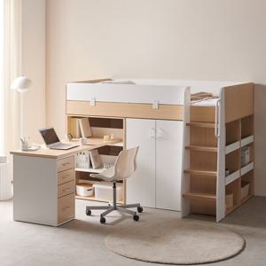 (착불) 스토리쥬4 수납 벙커침대 옷장+서랍책상형 IKST406