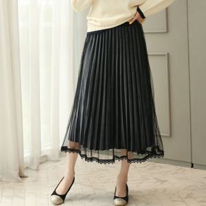 [웬디즈갤러리]로맨틱 망사 벨벳 스커트 SSK006