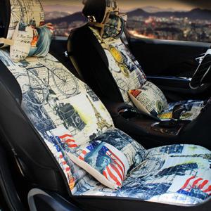 VIP 뉴 유니언잭 사계절 가죽시트 -앞좌석 1P (목쿠션+허리쿠션