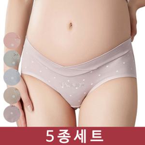 임산부 면 골반팬티 5종세트 빅사이즈 임부속옷 0838
