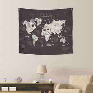 상상후 세계지도 와일드 패브릭포스터 150x130cm 가리개 커튼 아이방