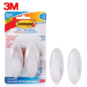 3M코맨드 욕실 다용도훅 중/코맨드훅/벽걸이/다용도훅/코멘드/벽고리/옷걸이/주방걸이용훅/전선용훅