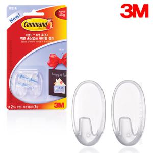 3M코맨드 투명훅 소 17092/코맨드훅/투명코맨드/투명훅/벽걸이/다용도훅/코멘드/벽고리/옷걸이/주방걸이용훅/전선용훅