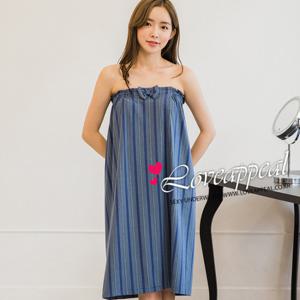 러브어필 코트나원단 스트라이프 리본장식 샤워가운(9427SG)골프