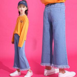아동 주니어의류 여아데님통바지 청팬츠 초등학생2046