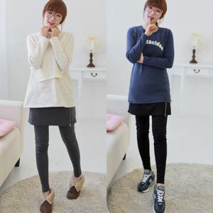 임산부 울피치 옆지퍼 치마레깅스 외출 임부복 치랭스