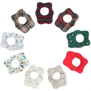 [베베띵]베베띵 마카롱 겨울 턱받이 /크리스마스 아기침받이 / 면턱받이/ 오가닉 3중지 턱받이