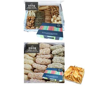 완전알뜰한과 2번세트 전병+유과 선물 보자기포장