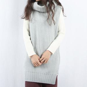 터틀 롱 니트 조끼 DJJ-PPO-3085