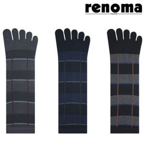 [레노마] RM5006 남성 체크 중목 발가락양말