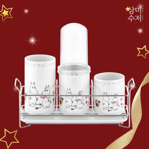 [판매5위] 삼미수저 무민 더키친 3단 철망 수저통