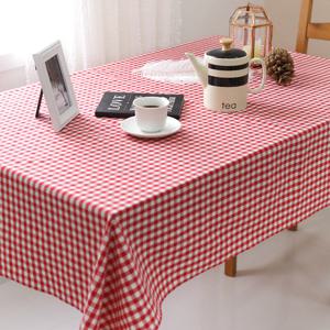 레드&화이트 체크 테이블보(6인)