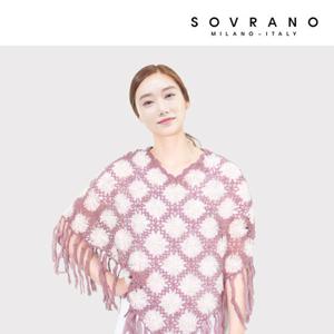 [소브라노] 투톤 플라워 망토 숄