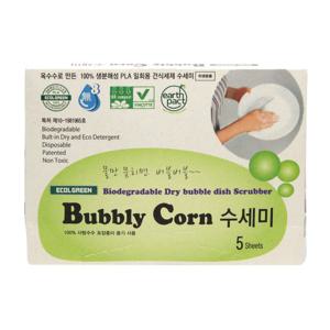 에콜그린 버블리콘 일회용 수세미 5매입