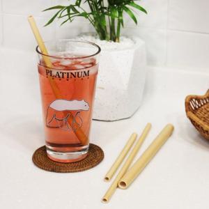 NPE 천연 대나무 빨대 밤부 나무 스트로우 15cm 세척솔