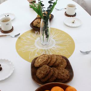 [샤이닝홈] 해바라기 원형 실리콘 식탁매트 1P