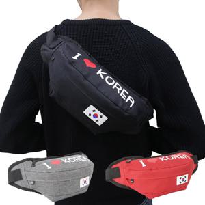 [버키쉬] 아이러브코리아 힙색 슬링백