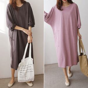 빅사이즈 포켓박스원피스 캐주얼 롱 여성의류 임부복