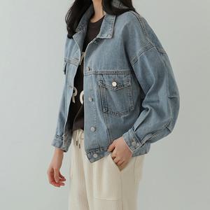 [어반프랑] 이본 루즈핏 데님 가오리 청자켓