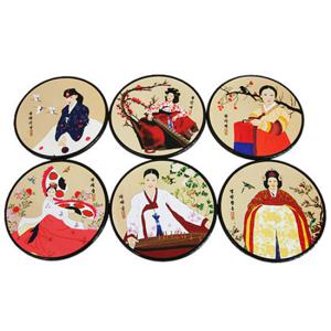 [박씨상방] (6종)코스타(컵받침)세트-미인도