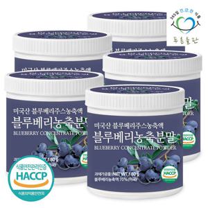 푸른들판 블루베리 농축 분말 가루 180gx5통 열매 파우더
