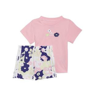 [아디다스 키즈](85~100)아디다스키즈 유아 여름 플라워 반팔+쇼츠 상하복/실내복-HC1949