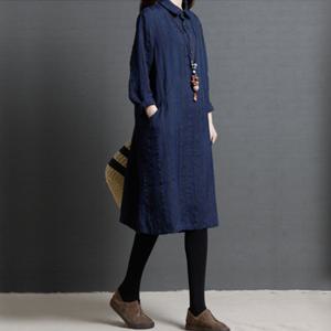 [유니제이] 이언 라인 배색 포켓 원피스 U0GOP2482