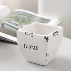 [3+1] 도자기 사각 화병 홈빈티지화분 8x7cm 조화꽃 전용 꽃병 인테리어 장식 소품 원예